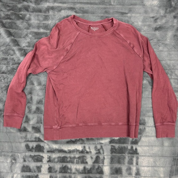Athleta Tops - Athleta Womens Mauve Pink Raglan Sleeve Cotton Blend Sweatshirt Size M 7793